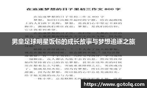 男童足球明星饭包的成长故事与梦想追逐之旅